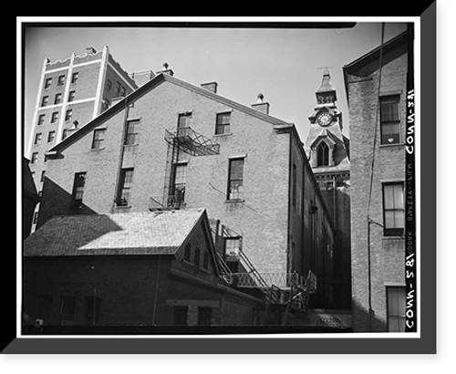 Historic Framed Print, New Haven City Hall & Courthouse, Church Street, between Court & Elm Streets, New Haven, New Haven County, CT - 3,  17-7/8" x 21-7/8"