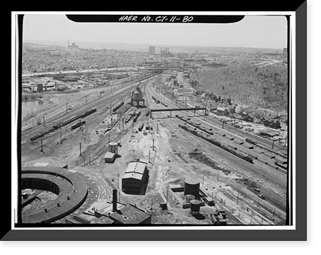 Historic Framed Print, Northeast Railroad Corridor, Amtrak Route between New York/Connecticut & Connec, New Haven, New Haven County, CT - 80,  17-7/8" x 21-7/8"