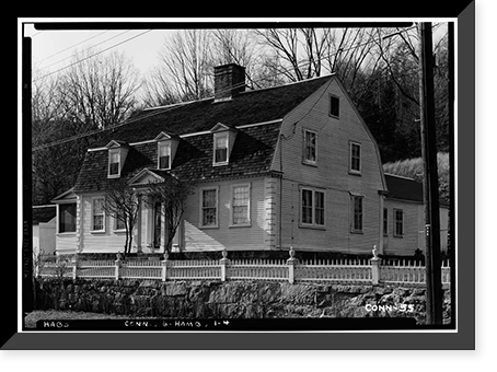 Historic Framed Print, Captain Johnson House, Hamburg Cove, Hamburg, New London County, CT,  17-7/8" x 21-7/8"