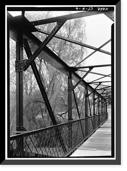 Indian Leap Pedestrian Bridge, Norwich, New London County, CT - 6, Antique Print