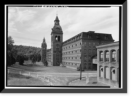 Ponemah Mills, Main Street, Taftville, New London County, CT, Vintage Wall Art