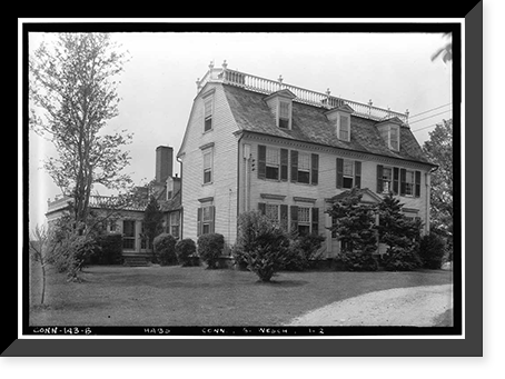 Colonel Henry Champion House, Colchester, New London County, CT - 2, Antique Print