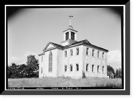 Historic Framed Print, Old Academy, Plainfield, Windham County, CT,  17-7/8" x 21-7/8"