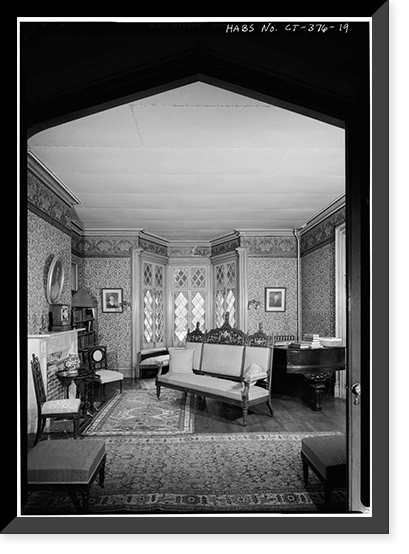 Historic Framed Print, Bowen House, Woodstock, Windham County, CT - 19,  17-7/8" x 21-7/8"
