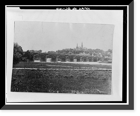 Potomac Aqueduct, Georgetown abutment at Georgetown waterfront, Washington, District of Columbia, DC - 4, Antique Poster