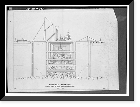Potomac Aqueduct, Georgetown abutment at Georgetown waterfront, Washington, District of Columbia, DC - 11, Historic Print