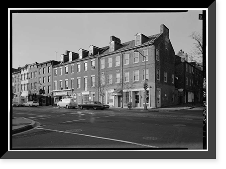 Historic Framed Print, Ross & Getty Building, 3005-3011 M Street Northwest, Washington, District of Columbia, DC - 2,  17-7/8" x 21-7/8"