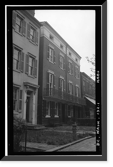 Historic Framed Print, 723-725 Twentieth Street, Northwest (House), Washington, District of Columbia, DC,  17-7/8" x 21-7/8"