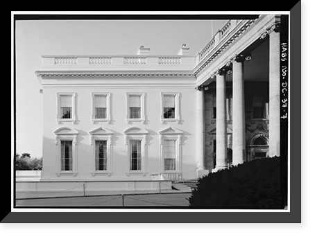 Historic Framed Print, White House, 1600 Pennsylvania Avenue, Northwest, Washington, District of Columbia, DC - 7,  17-7/8" x 21-7/8"