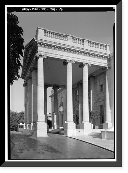 Historic Framed Print, White House, 1600 Pennsylvania Avenue, Northwest, Washington, District of Columbia, DC - 18,  17-7/8" x 21-7/8"