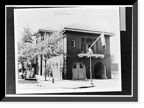 Historic Framed Print, Engine Company Number Fifteen, Firehouse, 2100 Fourteenth Street Southeast, Washington, District of Columbia, DC,  17-7/8" x 21-7/8"