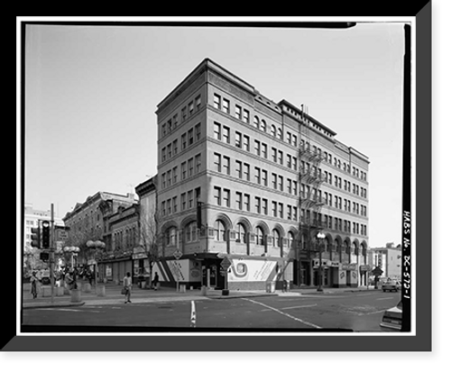 Historic Framed Print, Square 406 (Commercial Buildings), Eighth, Ninth, E & F Streets, Northwest, Washington, District of Columbia, DC,  17-7/8" x 21-7/8"