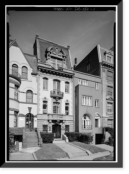 Historic Framed Print, Dr. A. C. Bliss House, 1218 Sixteenth Street Northwest, Washington, District of Columbia, DC,  17-7/8" x 21-7/8"