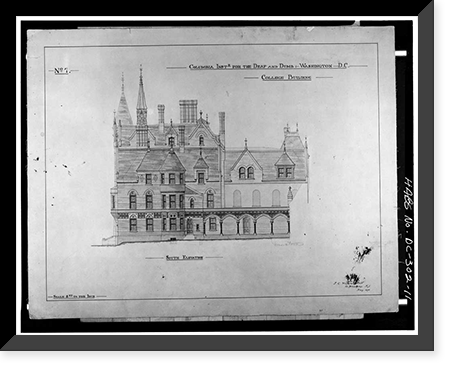 Gallaudet College, College Hall, Seventh & Florida Avenue Northeast, Washington, District of Columbia, DC - 11, Vintage Wall Art