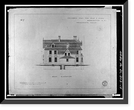 Gallaudet College, President's House, Seventh Street & Florida Avenue Northeast, Washington, District of Columbia, DC - 14 Classic, Historic Reproduction