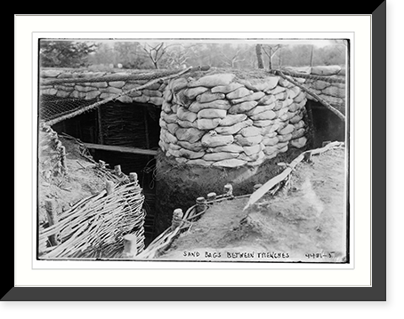 Sand bags between trenches, Antique Poster
