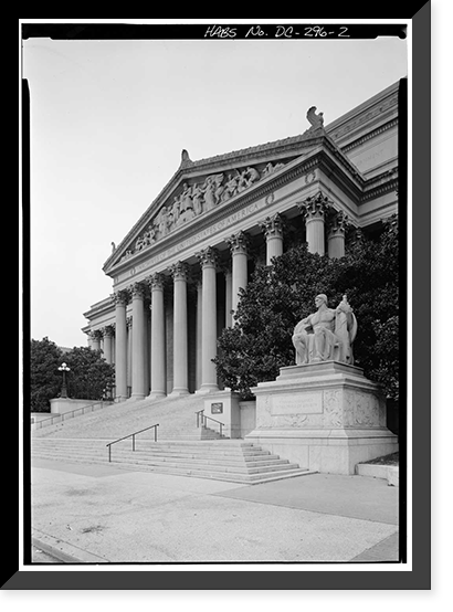 National Archives, Constitution Avenue, between Seventh & Ninth Stree, Washington, District of Columbia, DC - 2 Classic, Historic Print