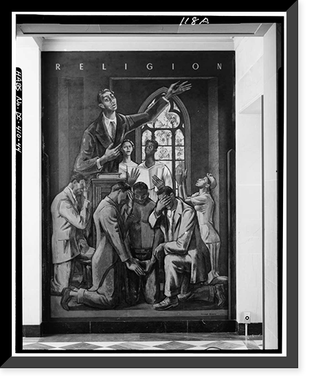 Historic Framed Print, U.S. Department of the Interior, Eighteenth & C Streets Northwest, Washington, District of Columbia, DC - 44,  17-7/8" x 21-7/8"