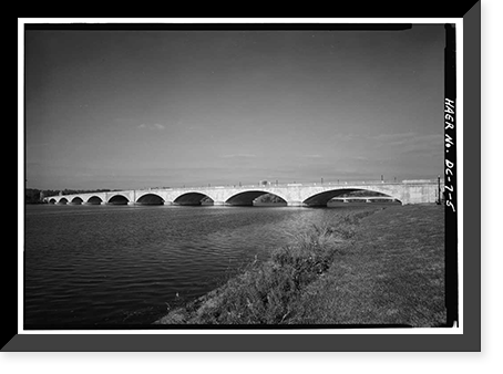 Historic Framed Print, Arlington Memorial Bridge, Spanning Potomac River between Lincoln Memorial &, Washington, District of Columbia, DC - 5,  17-7/8" x 21-7/8"