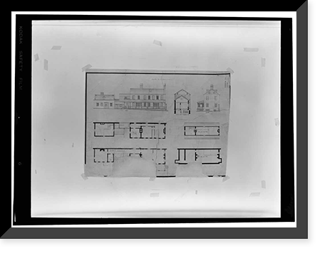 Navy Yard, Quarters B, East Side of Drill Field, Washington Navy Yard, Washington, District of Columbia, DC - 6, Historic Print