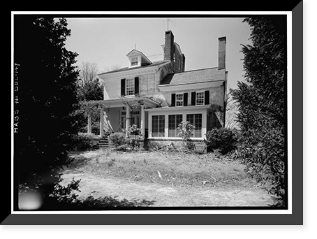 Historic Framed Print, Belmont Hall, Route 13, Smyrna vicinity, Kent County, DE - 5,  17-7/8" x 21-7/8"