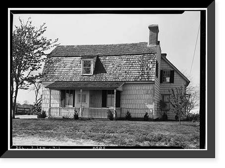 Thomas Maull House, 542 Pilot Town Road, Lewes, Sussex County, DE, Antique Print
