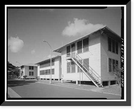 U.S. Naval Base, Pearl Harbor, Barracks, Russell Way at Corner of Neville Way, Pearl Harbor, Honolulu County, HI Classic, Antique Wall Art