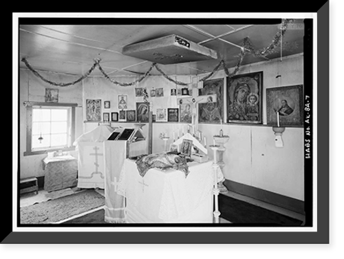 Historic Framed Print, St. Nicholas Russian Orthodox Church, Nondalton, Lake & Peninsula Borough, AK - 7,  17-7/8" x 21-7/8"