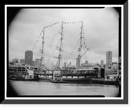 Ship BALCLUTHA, 2905 Hyde Street Pier, San Francisco, San Francisco County, CA - 101, Antique Print