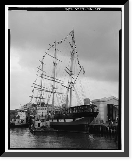 Ship BALCLUTHA, 2905 Hyde Street Pier, San Francisco, San Francisco County, CA - 102, Vintage Print