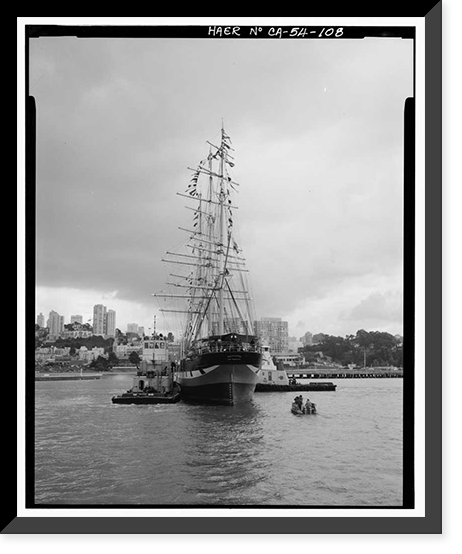 Ship BALCLUTHA, 2905 Hyde Street Pier, San Francisco, San Francisco County, CA - 108, Antique Print
