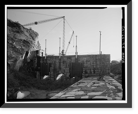 Folsom Powerhouse, Adjacent to American River, Folsom vicinity, Sacramento County, CA - 74, Historic Print