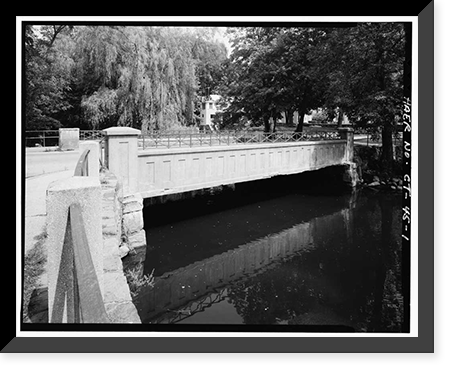 West Main Street Bridge, Spanning Wepawaug River, Milford, New Haven County, CT, Vintage Print
