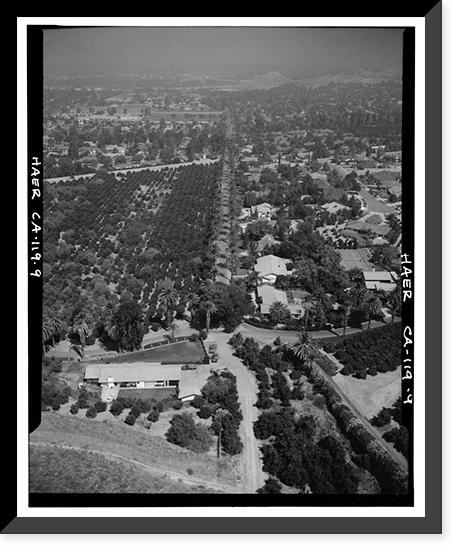 Historic Framed Print, Arlington Heights Citrus Landscape, Southwestern portion of city of Riverside, Riverside, Riverside County, CA - 9,  17-7/8" x 21-7/8"
