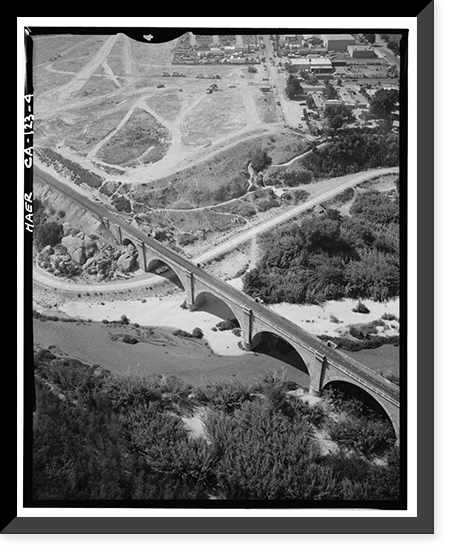 Union Pacific Railroad Bridge, Spanning Santa Anna River, west of Riverside, Riverside vicinity, Riverside County, CA - 4 Classic, Historic Reproduction