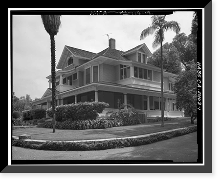 Historic Framed Print, Greystone House, Arlington Heights, Riverside, Riverside County, CA,  17-7/8" x 21-7/8"