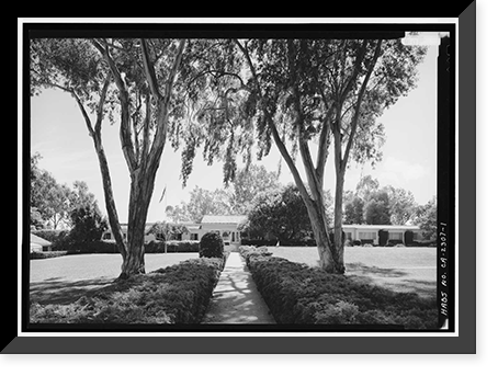Historic Framed Print, La Morada, 5951 Lineade Cielo, Rancho Santa Fe, San Diego County, CA,  17-7/8" x 21-7/8"