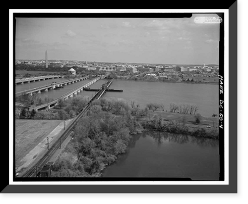 Historic Framed Print, Long Bridge, Spanning Potomac River near Jefferson Memorial, Washington, District of Columbia, DC - 4,  17-7/8" x 21-7/8"