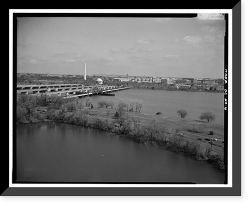 Historic Framed Print, Long Bridge, Spanning Potomac River near Jefferson Memorial, Washington, District of Columbia, DC - 6,  17-7/8" x 21-7/8"