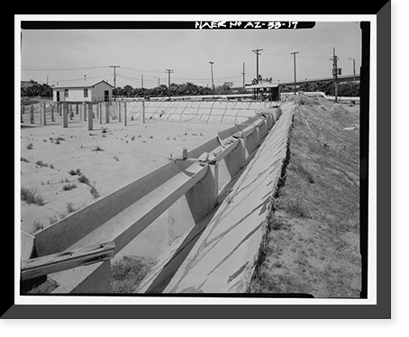 Historic Framed Print, Yuma Main Street Water Treatment Plant, Jones Street at foot of Main Street, Yuma, Yuma County, AZ - 17,  17-7/8" x 21-7/8"