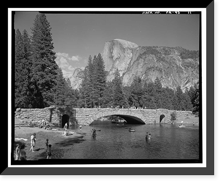Stoneman Bridge, Spanning Merced River on Stoneman Crossover Road, Yosemite Village, Mariposa County, CA - 11, Vintage Poster