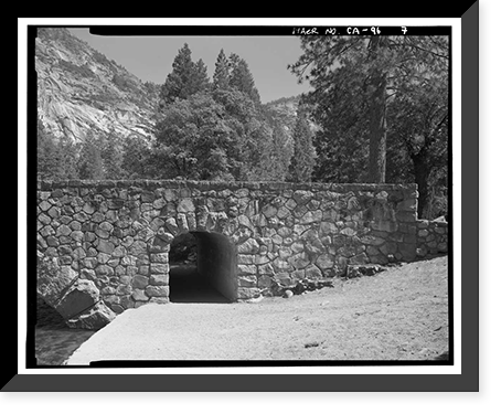 Historic Framed Print, Clark's Bridge, Spanning Merced River on Service road, Yosemite Village, Mariposa County, CA - 7,  17-7/8" x 21-7/8"
