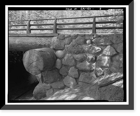 El Capitan Bridge, Spanning Merced River on El Capitan crossover road, Yosemite Village, Mariposa County, CA - 5, Historic Reproduction