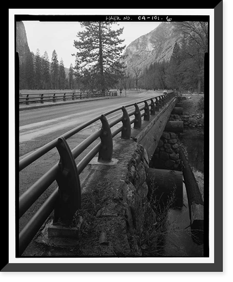 El Capitan Bridge, Spanning Merced River on El Capitan crossover road, Yosemite Village, Mariposa County, CA - 6, Vintage Poster