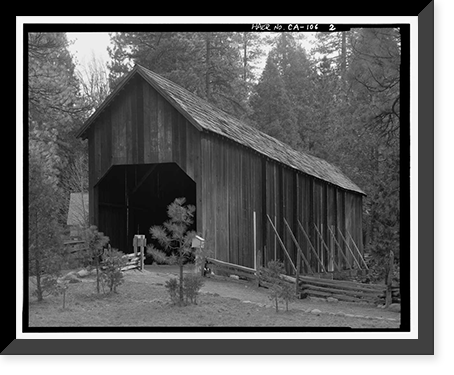 Wawona Covered Bridge, Spanning South Fork Merced River on service road, Wawona, Mariposa County, CA - 2, Antique Poster