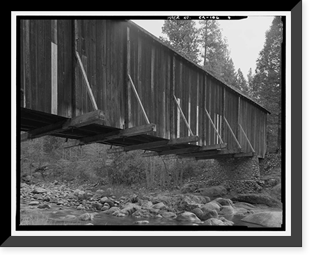 Wawona Covered Bridge, Spanning South Fork Merced River on service road, Wawona, Mariposa County, CA - 4, Historic Reproduction