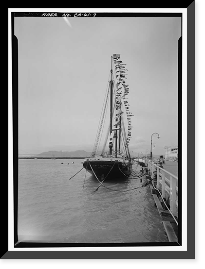 Schooner C.A. THAYER, Hyde Street Pier, San Francisco, San Francisco County, CA - 7, Historic Print