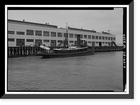 Historic Framed Print, Steam Tug HERCULES, Hyde Street Pier, San Francisco, San Francisco County, CA - 3,  17-7/8" x 21-7/8"