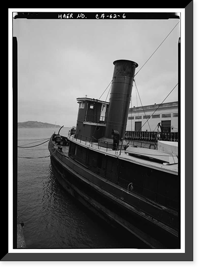 Historic Framed Print, Steam Tug HERCULES, Hyde Street Pier, San Francisco, San Francisco County, CA - 6,  17-7/8" x 21-7/8"