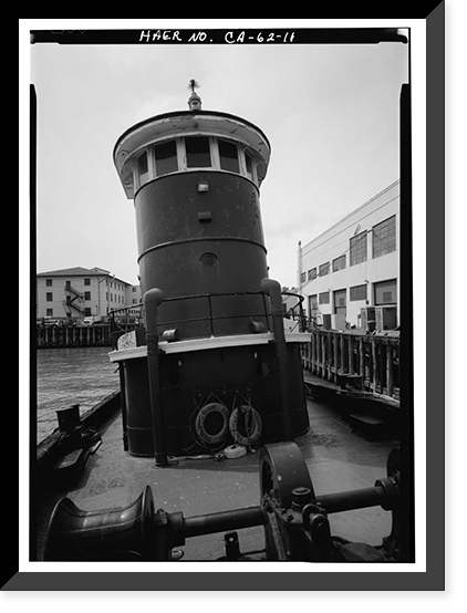 Historic Framed Print, Steam Tug HERCULES, Hyde Street Pier, San Francisco, San Francisco County, CA - 11,  17-7/8" x 21-7/8"